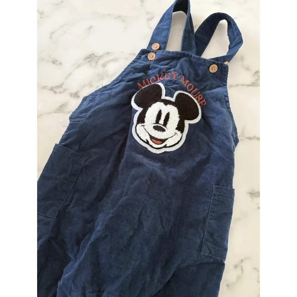 Disney Mickey Mouse Embroidered Corduroy Overalls Size 24 Months